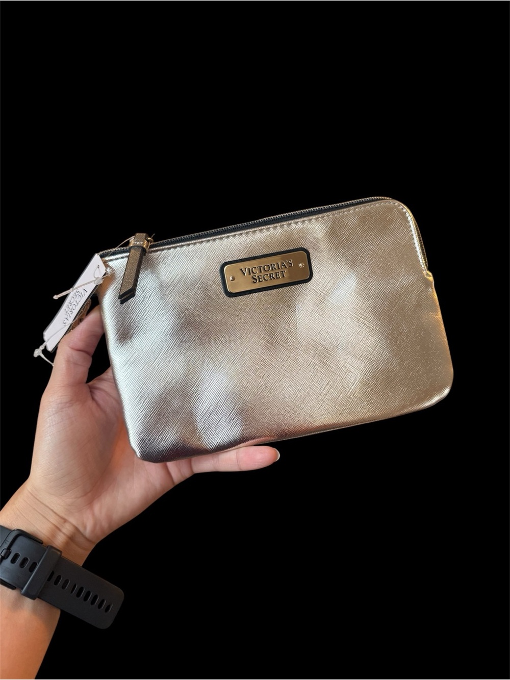 Victoria's Secret Gold Metallic Cosmetic Pouch